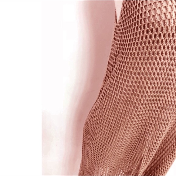 Sexy Khaki Sheer Mesh Beach Bikini Coverup Dress - Picture 6 of 8